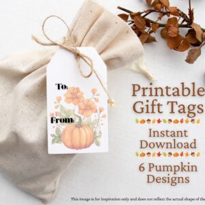 Vintage Pumpkin Printable Gift Tags – 6 Cozy Autumn Designs
