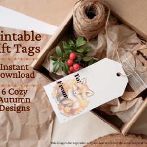Cozy Autumn Printable Gift Tags – 6 Vintage Fall Designs