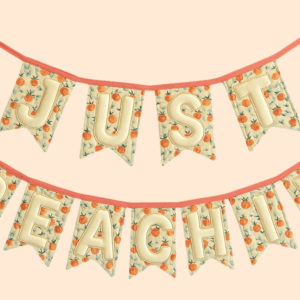 Just Peachie Fabric Bunting